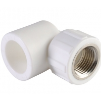 Угольник 25 мм х 1/2"вр Политэк PPRC белый, для полипропиленовых труб