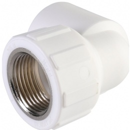 Угольник 25 мм х 3/4"вр Политэк PPRC белый, для полипропиленовых труб