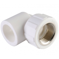 Угольник 25 мм х 3/4"вр Политэк PPRC белый, для полипропиленовых труб