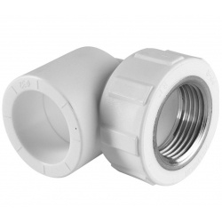 Угольник 32 мм х 1"вр Политэк PPRC белый, для полипропиленовых труб