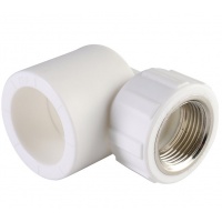 Угольник 32 мм х 3/4"вр Политэк PPRC белый, для полипропиленовых труб