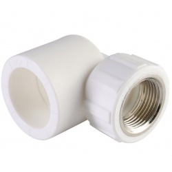 Угольник 32 мм х 3/4"вр Политэк PPRC белый, для полипропиленовых труб