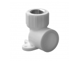 Угольник с креплением 25 мм х 1/2"вр Политэк PPRC белый, для полипропиленовых труб
