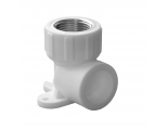 Угольник 25 мм х 3/4"вр с креплением Политэк PPRC белый, для полипропиленовых труб