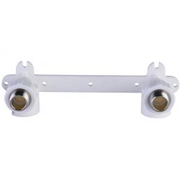 Угольник двойной на пластине 20 мм х 1/2"нр Политэк PPRC белый, для полипропиленовых труб