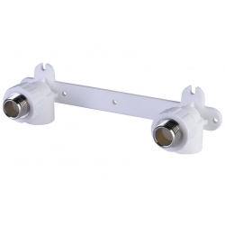 Угольник двойной на пластине 25 мм х 1/2"нр Политэк PPRC белый, для полипропиленовых труб