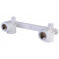 Угольник двойной на пластине 25 мм х 1/2"вр Политэк PPRC белый, для полипропиленовых труб