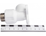 Угольник с креплением 20 мм х 1/2"нр Политэк PPRC белый, для полипропиленовых труб