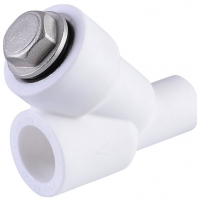 Фильтр сетчатый 20 мм 45º Политэк PPRC белый внутренний-наружный, для полипропиленовых труб