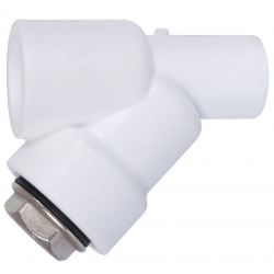 Фильтр сетчатый 25 мм 45º Политэк PPRC белый внутренний-наружный, для полипропиленовых труб