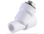 Фильтр сетчатый 32 мм 45º Политэк PPRC белый внутренний-наружный, для полипропиленовых труб