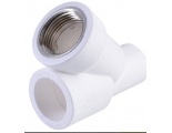 Фильтр сетчатый 32 мм 45º Политэк PPRC белый внутренний-наружный, для полипропиленовых труб