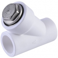 Фильтр сетчатый 25 мм 45º Политэк PPRC белый внутренний-внутренний, для полипропиленовых труб