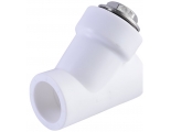 Фильтр сетчатый 32 мм 45º Политэк PPRC белый внутренний-внутренний, для полипропиленовых труб