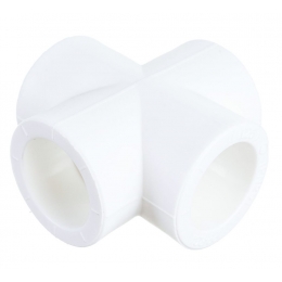 Крестовина равнопроходная 25 мм Политэк PPRC белый, для полипропиленовых труб