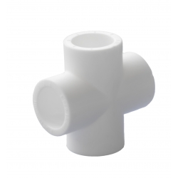 Крестовина равнопроходная 25 мм Политэк PPRC белый, для полипропиленовых труб