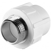 Муфта 32 мм х 1"нр с резьбой Политэк PPRC белый для полипропиленовых труб