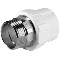 Муфта 40 мм х 1 1/4"нр с резьбой под ключ Политэк PPRC белый для полипропиленовых труб