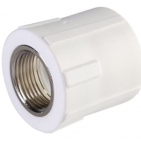 Муфта 32 мм х 3/4"вр с резьбой Политэк PPRC белый для полипропиленовых труб