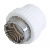 Муфта 32 мм х 1"вр с резьбой под ключ Политэк PPRC белый для полипропиленовых труб