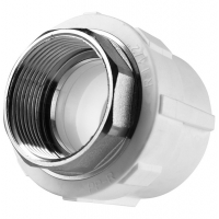 Муфта 50 мм х 1 1/2"вр с резьбой под ключ Политэк PPRC белый для полипропиленовых труб