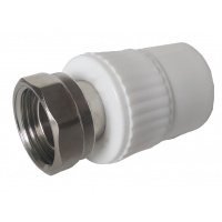 Муфта 32 мм х 1"вр накидная гайка Политэк PP-R белый с резьбой, для полипропиленовых труб