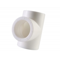 Тройник равнопроходной 25 мм Политэк PPRC белый, для полипропиленовых труб