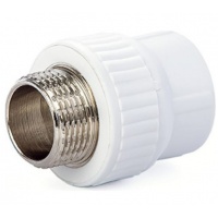 Муфта 32 мм х 3/4"нр с резьбой СТК PP-R белый для полипропиленовых труб