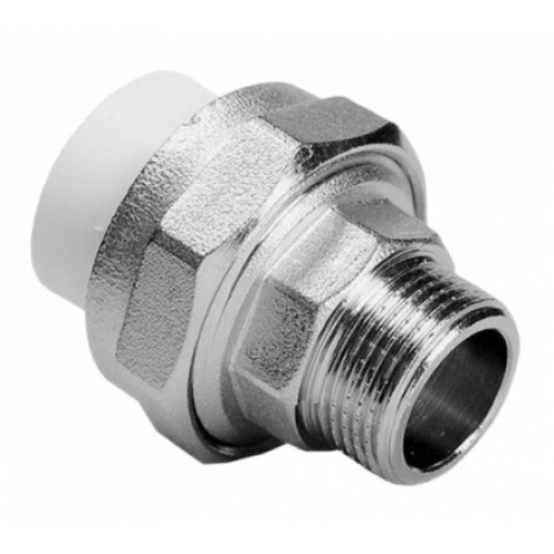 Муфта 50 мм х 1 1/2"нр разъемная СТК PP-R белый, для полипропиленовых труб купить в интернет магазине Санрай73