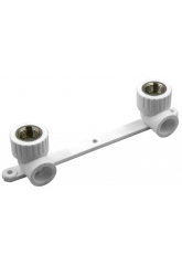 Угольник двойной на пластине 20 мм х 1/2"вр СТК PPRC белый, для полипропиленовых труб