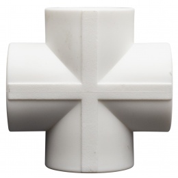 Крестовина равнопроходная 40 мм СТМ PP-R белый, для полипропиленовых труб