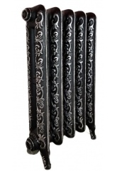 Радиатор чугунный Радимакс Leeds 600 5 секций, черный + узор серебро