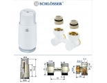 Комплект Schlösser Standard белый Узел нижнего подключения угловой 3/4", термоголовка, 2 ниппеля