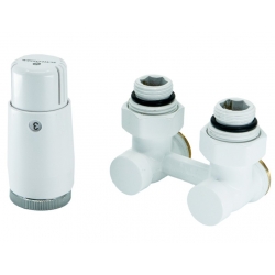 Комплект Schlösser Standard белый Узел нижнего подключения угловой 3/4", термоголовка, 2 ниппеля