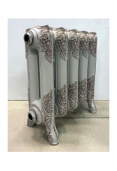 Радиатор чугунный Радимакс Windsor 350 5 секций, сливочно-белый матовый + узор бронза