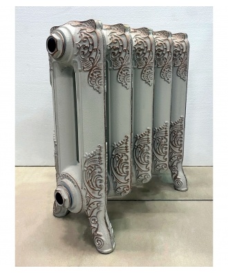 Радиатор чугунный Радимакс Windsor 350 5 секций, сливочно-белый матовый + узор бронза