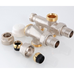 Узел регулирующий для подключения радиатора 1/2"х100%х3/4"ЕК Valtec для двухтрубных систем