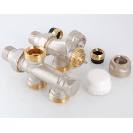 Узел регулирующий для подключения радиатора 1/2"х100%х3/4"ЕК Valtec для двухтрубных систем