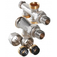 Узел регулирующий для подключения радиатора 1/2"х100%х3/4"ЕК Valtec для двухтрубных систем