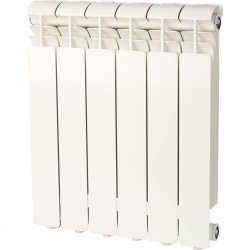 Радиатор алюминиевый Global ISEO 500/80 6 секций, боковое подключение, белый