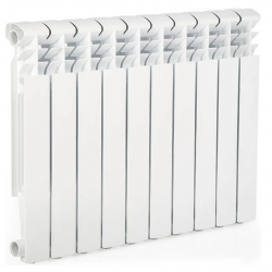 Радиатор алюминиевый Lammin Eco 500/77 10 секций, боковое подключение, белый