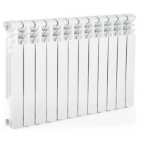 Радиатор алюминиевый Lammin Eco 500/77 12 секций, боковое подключение, белый