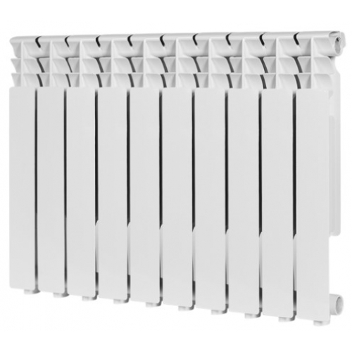 Радиатор алюминиевый Rommer Optima 500/80 10 секций, боковое подключение, белый купить в интернет магазине Санрай73