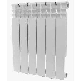 Радиатор алюминиевый Rommer Optima 500/80 6 секций, боковое подключение, белый