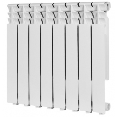 Радиатор алюминиевый Rommer Optima 500/80 8 секций, боковое подключение, белый купить в интернет магазине Санрай73