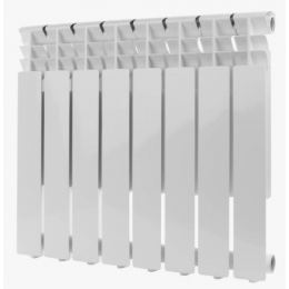 Радиатор алюминиевый Rommer Optima 500/80 8 секций, боковое подключение, белый