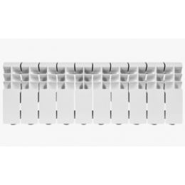 Радиатор алюминиевый Rommer Plus 200/100 10 секций, боковое подключение, белый