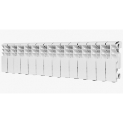 Радиатор алюминиевый Rommer Plus 200/100 14 секций, боковое подключение, белый