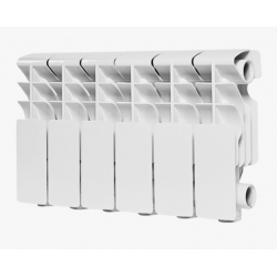 Радиатор алюминиевый Rommer Plus 200/100 6 секций, боковое подключение, белый