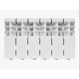 Радиатор алюминиевый Rommer Plus 200/100 6 секций, боковое подключение, белый